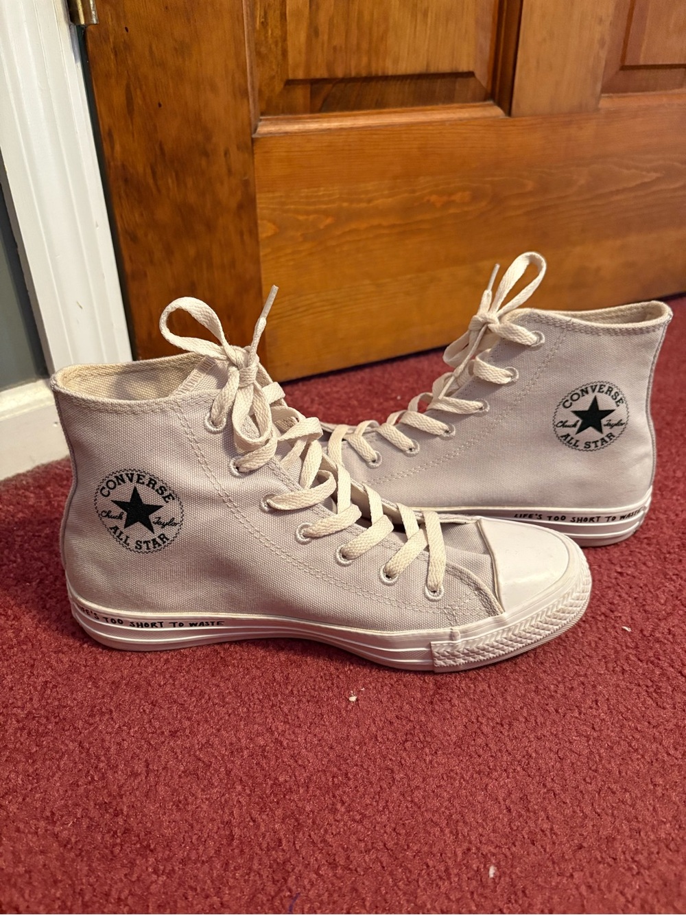 Converse High Top Sneakers in Light Grey Canvas - Women's